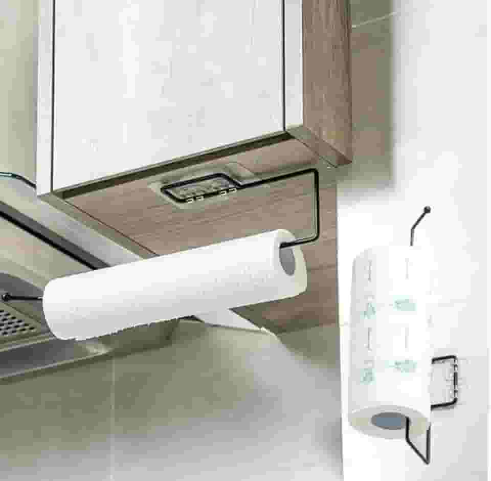 Suporte Porta Papel Toalha Filme Adesivo Parede Sem Furos - Cores Sortidas