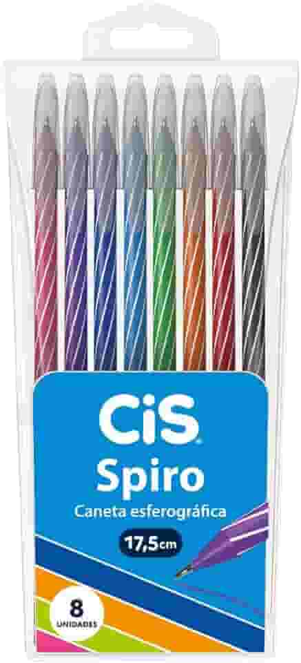 Caneta Esferográfica SPIRO, CIS, Blister c/8 unidades sortidas, Multicolorido