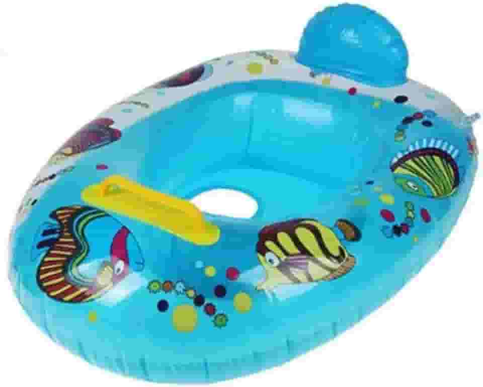 Boia Infantil Inflável com Assento Modelo Fralda para Piscina e Praia Comprimento 55 cm