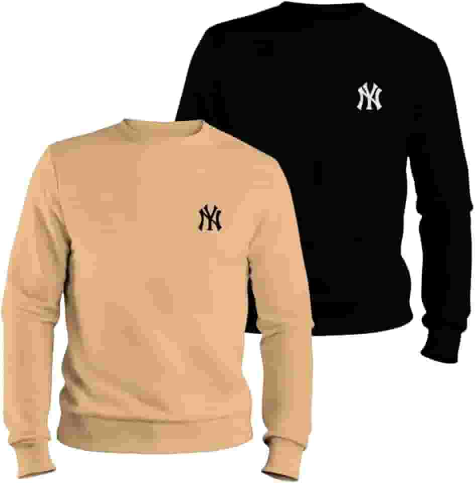 Kit 2 Moletom Gola Careca Flanelado New York Estampa Macio Estiloso