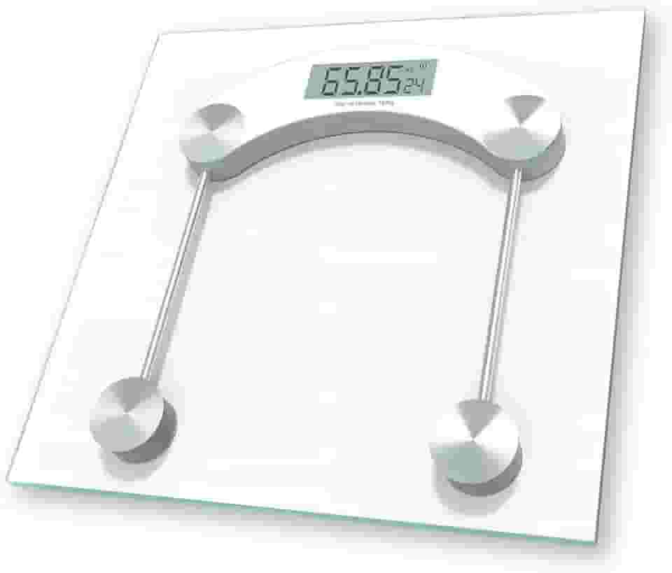 Balança Digital De Vidro Temperado Corporal Até 180 Kg Quadrada Banheiro Academia Portátil Fitness Alta Precisão Display LCD Pesagem Corpo Saúde Compacta