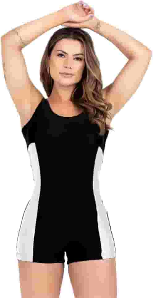 Maiô Natação Adulto Hidroginástica Recorte Lateral Poliamida Compressão Confortável Resistente Ao Cloro Lava e Seca Rápido Modelador