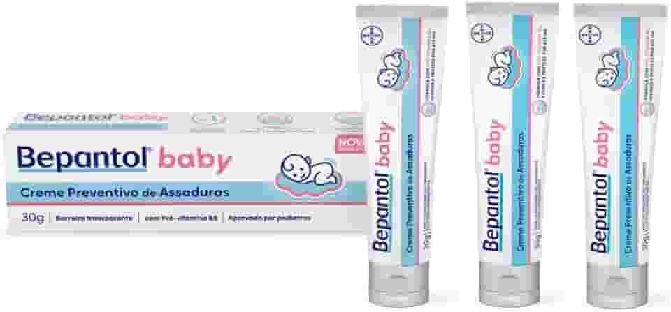 Bepantol Baby Kit Pomada Assadura Bebe, 3 Unidades de 30g, Prevenção de Assaduras e Hidratação da Pele do Bebê