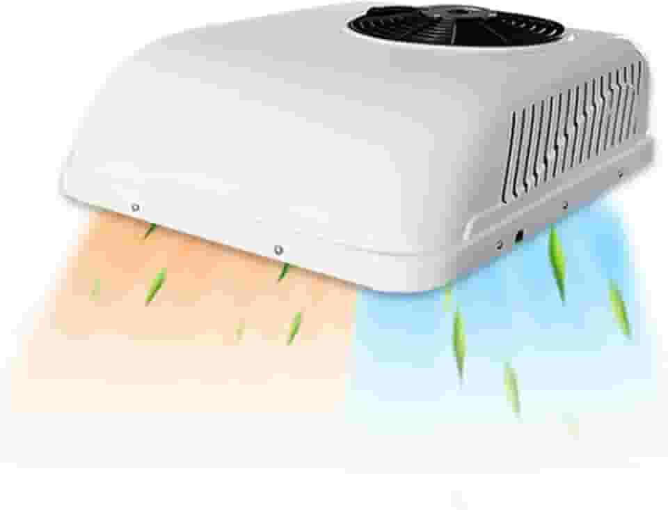 Ar condicionado DC 24 V, aquecimento e frio, elétrico, estacionamento no telhado, trailer, ar condicionado 8800BTU 24 volts ac unidade adequada para caminhão, motorhome trailer, compressor de