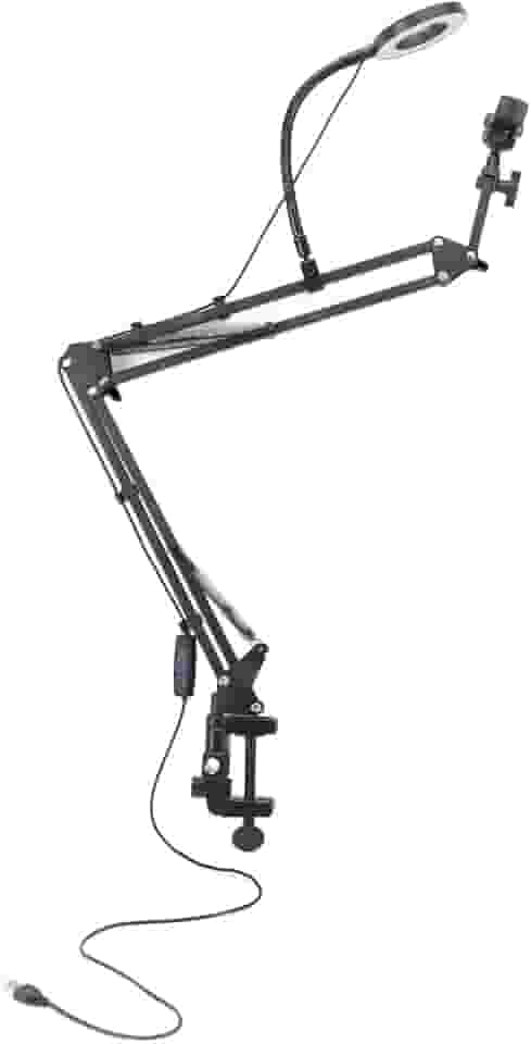 Luz do Anel Selfie Com Suporte de Telefone, Suporte de Braço Articulante Flexível, Suporte de Câmera No Alto Com Luz de Anel para Extensões de Cílios, Tratamentos de Beleza,