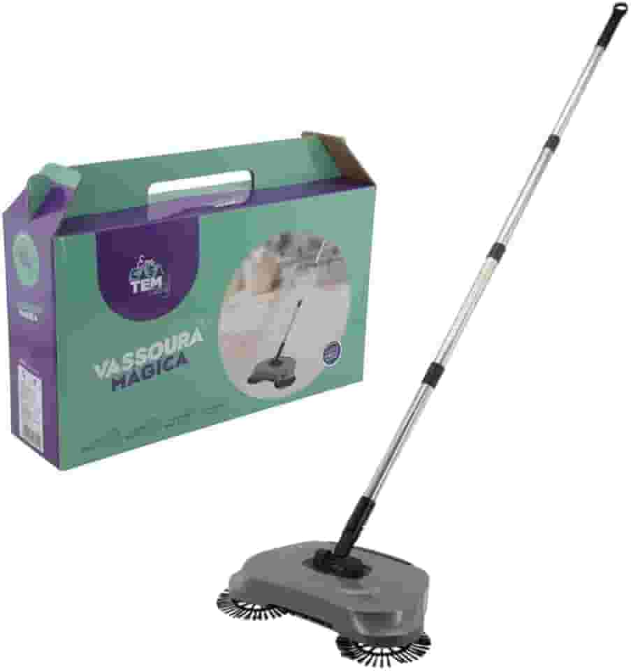 VASSOURA MAGICA GIRATORIA POLIPROPILENO 115 X 34CM - EM CASA TEM CLEAN - CM24