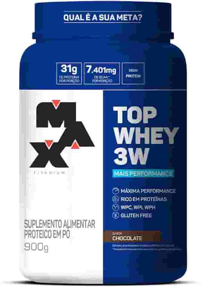 Max Titanium Top Whey 3W Mais Performance 900G Chocolate -