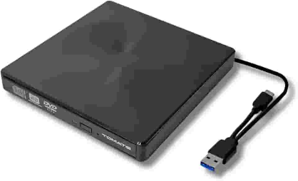 Gravador DVD Externo USB 3.0 e Tipo-C KP-HD845 - Portátil, Alta Velocidade e Compatível com Windows, macOS e Linux