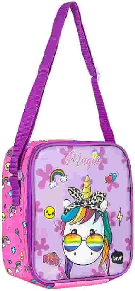 Lancheira Térmica Unicórnio Magic Rosa e Roxo BRW