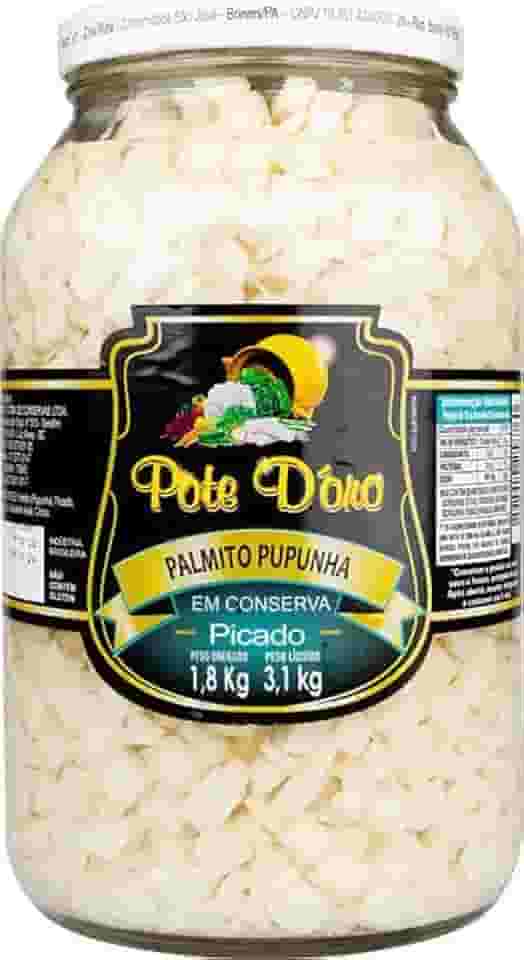 Palmito Picado Pupunha 1.8Kg Pote D´Ouro