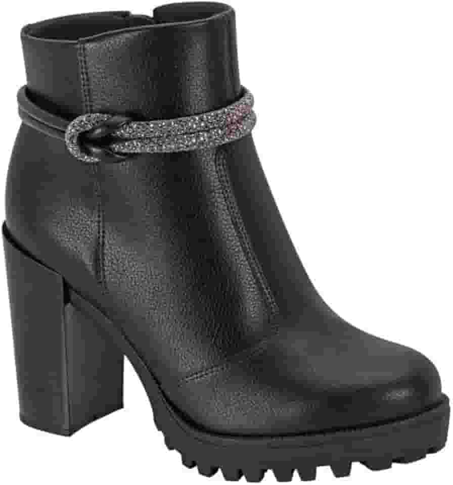 Bota Moleca Coturno Salto Alto Tratorado 5325.124 Preto
