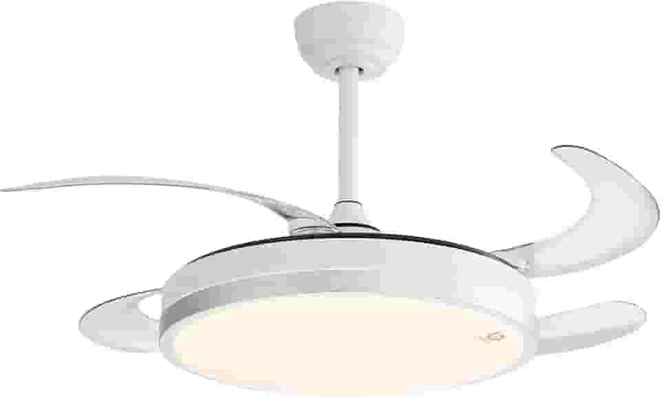 Ventilador de Teto Retratil 42' com Luz LED, Bivolt 110V/220V, Controle Remoto e Temporizador, Controle remoto via celular, TUYA APP