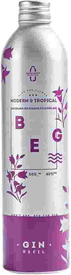BEG - Modern & Tropical 500ml - REFIL - Transporte Fácil e Custo Benefício - Gin Infusionado por 24h - Azul Vibrante que Transforma em Rosa - Notas Florais Delicadas - Mais Doce e Menos Amargo - Artesanal e Naturalmente Saborizado - Sustentabilidade e Versatilidade