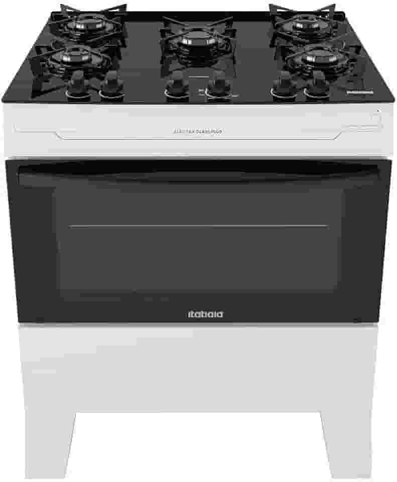 Fogão Itatiaia 5 Bocas Electra Glass Plus Branco Bivolt