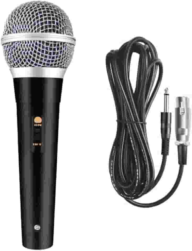 Microfone Dinâmico Profissional Com Fio De 5 Metros 5V Relação 6,5mm P10 Liga De Neodímio Cardióide Unidirecional Cor Preto M-58 Para Karaokê Streaming Transmissão LINHA PREMIUM DUPIN