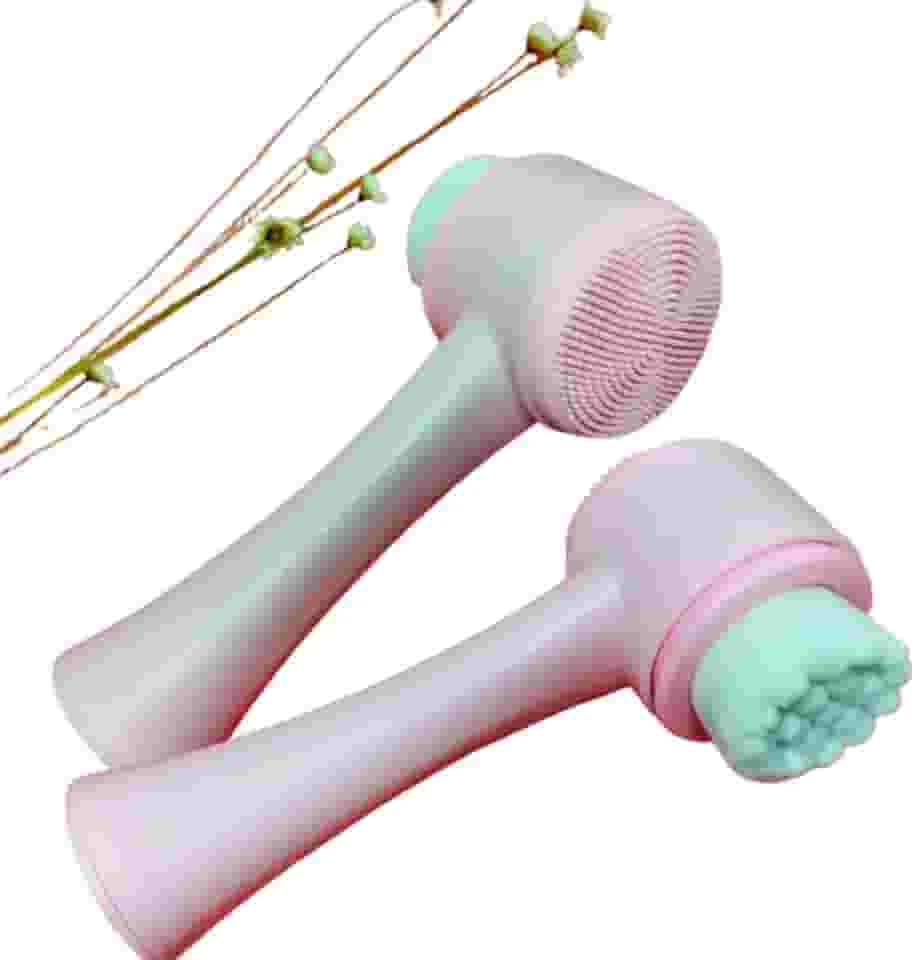 A Escova Facial 2 em 1 limpa profundamente, esfolia e massageia a pele, esponja de silicone e promove limpeza eficaz Prova de Água e manual, ideal para skin care e remoção de maquiagem.