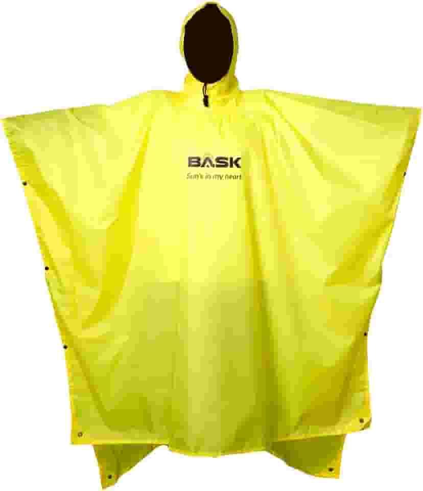 BASK Poncho Impermeável 3 em 1 – Capa de Chuva, Toldo e Forro de Solo – Leve, Compacto, PU5000 e com Comprimento Ajustável – Refletivo para Trilhas e Camping