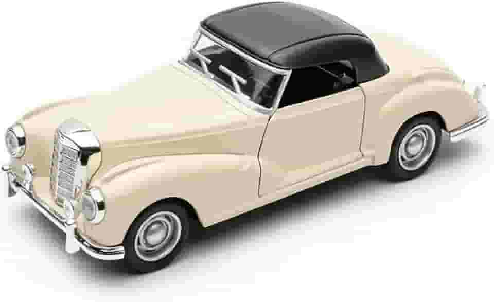 Carrinho de Brinquedo Colecionável Mercedes-Benz 300s Miniatura Clássica em Metal com Fricção (Puxa e Solta) Ideal para Colecionadores & Presentes Bege Champagne