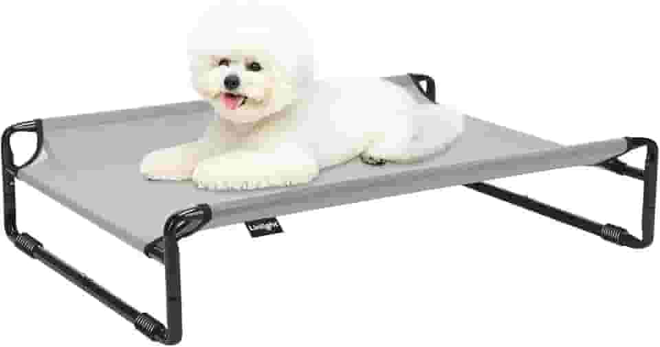 Cama Suspensa para Cachorros Pet Grande Antiderrapantes Respirável Cinza G 90x65x21cm