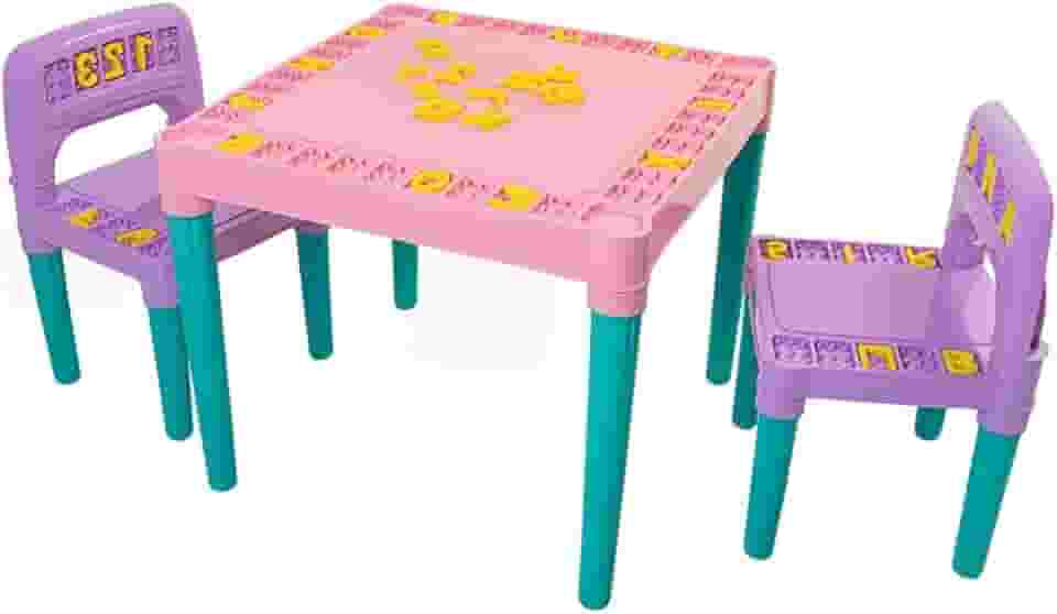 Mesinha e Cadeira Educativa Infantil Meninas Rosa