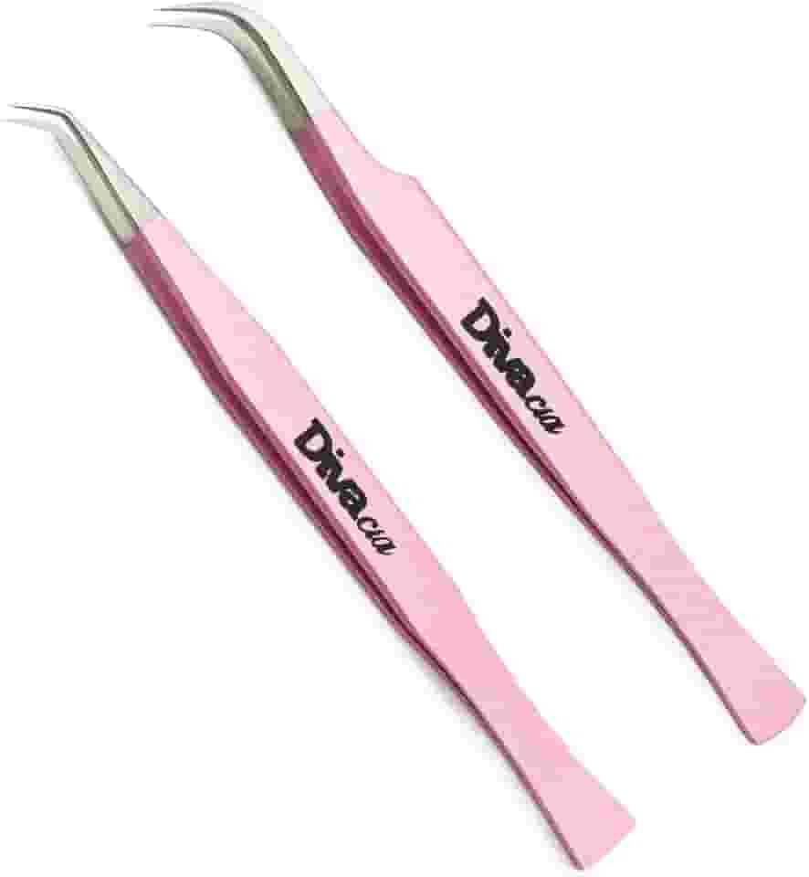 Kit 2 Pinças Extensão De Cílios Aço Japonês Alta Precisão Para Volume Russo e Fios Tecnológicos Lash Designer