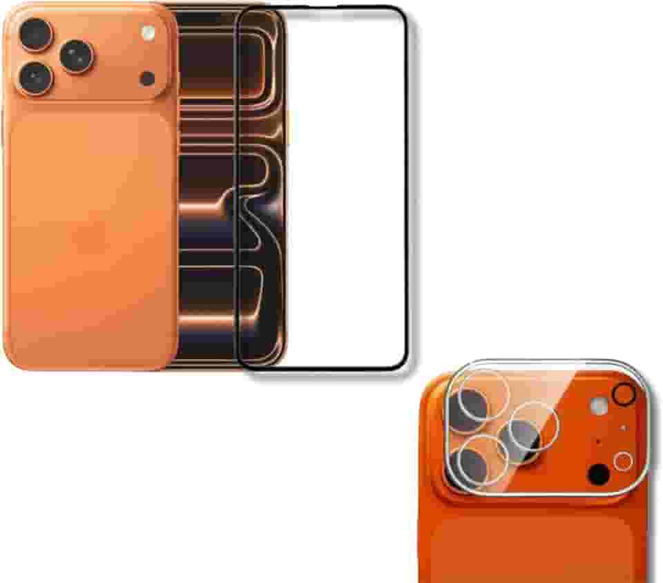 Película De Vidro 3D Tela Toda Para iPhone + Película Lente de Câmera (iPhone 17 Pro)