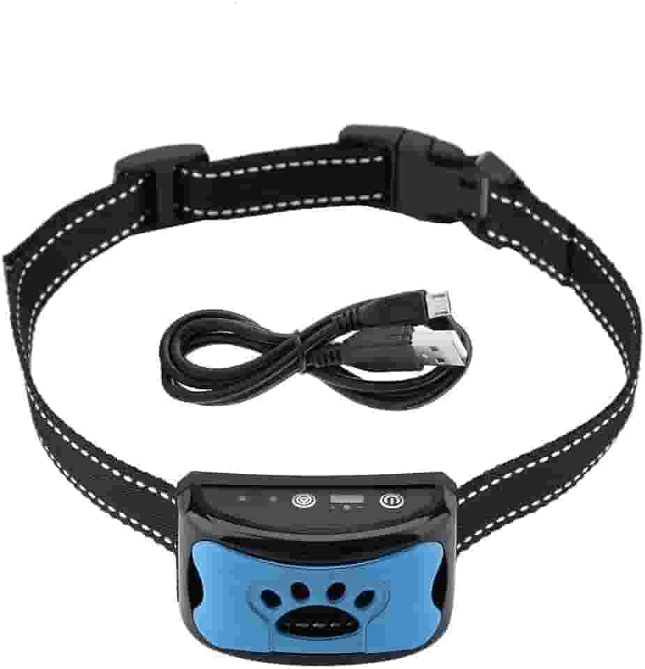 Coleira de controle de latido, adestramento para cães, pequena, média, grande, ajustável, USB, recarregável, impermeável, inofensiva e humanizada