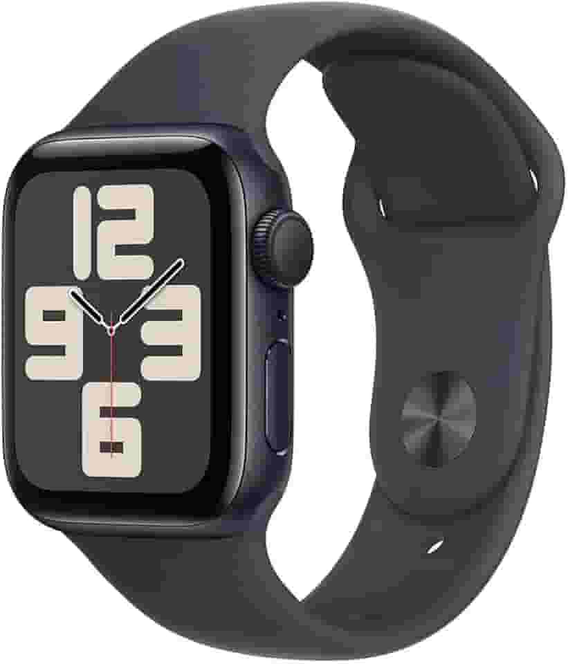 Apple Watch SE GPS • Caixa meia-noite de alumínio – 40 mm • Pulseira esportiva meia-noite – P/M