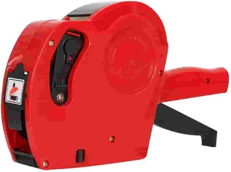 Etiquetadora Rotuladora De Preço Manual MAIS Refil Com Etiquetas De Preços 8 Dígitos Diversos Caracteres Códigos Datas Fácil Manuseio Portátil PREMIUM ONYK (VERMELHO)