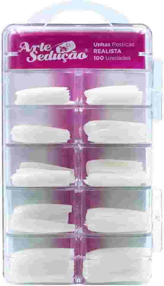 Unhas Postiças Realista Bailarina, 100 Unidades, Arte Sedução