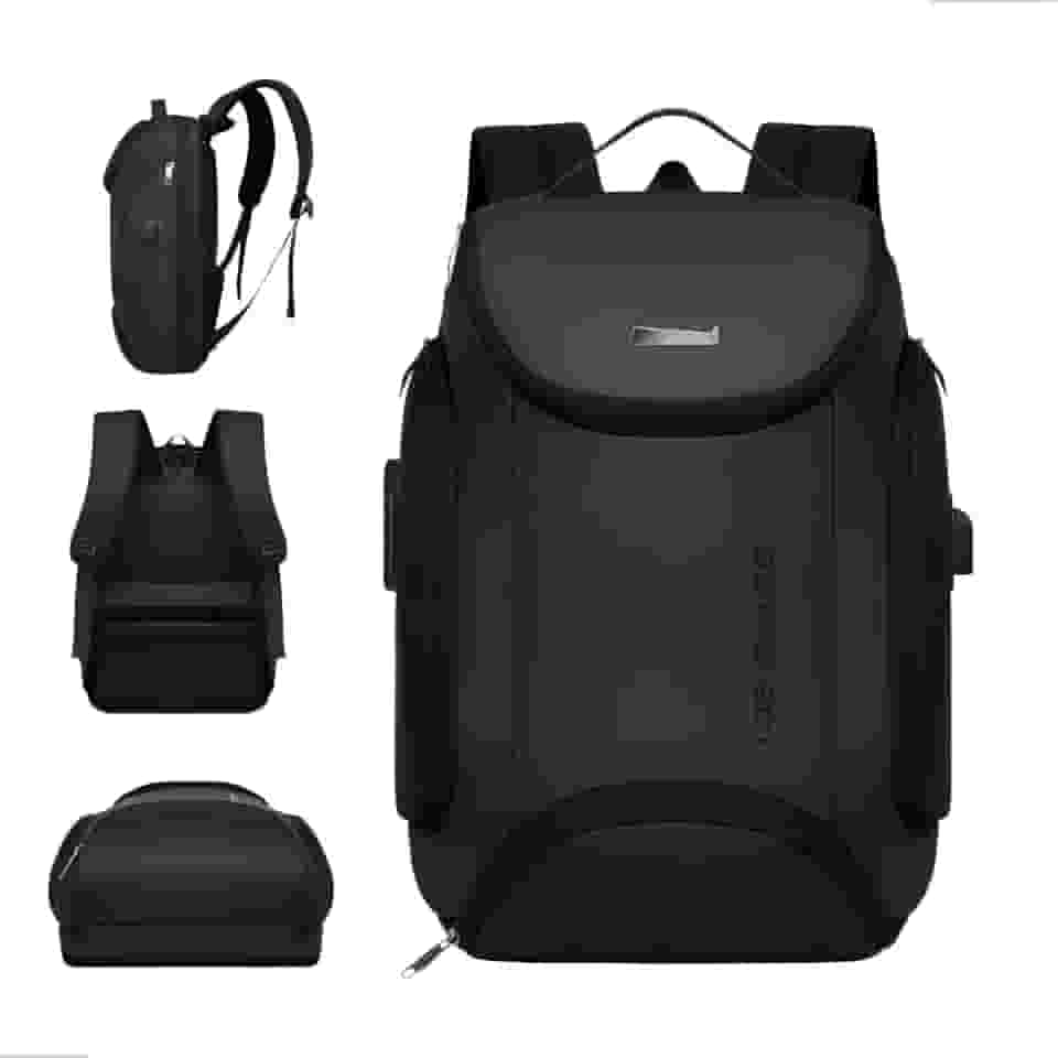 Mochila Antifurto Masculina Impermeável com Cadeado USB Reforçada para Notebook 15' – Ótima para Quem Anda de Moto ou Toma Chuva, Resistente, Elegante, Design Moderno para Trabalho, Viagem, 40L
