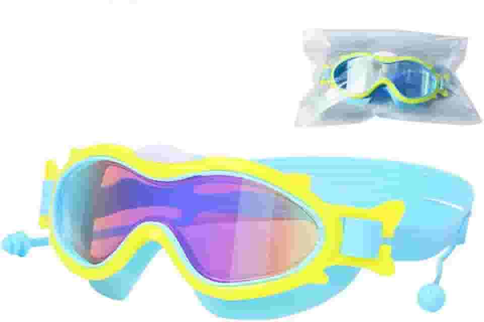 Óculos de natação infantis à prova d'água e antiembaçantes óculos de natação HD equipamento de natação óculos de natação de armação grande