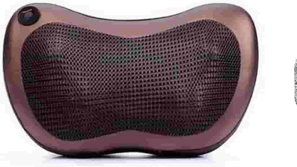 Massageador Elétrico para Pescoço e Lombar, Bivolt 110v/220v, com Infravermelho, Portátil para Casa e Carro, Inclui Fonte de Alimentação e Cinta de Fixação