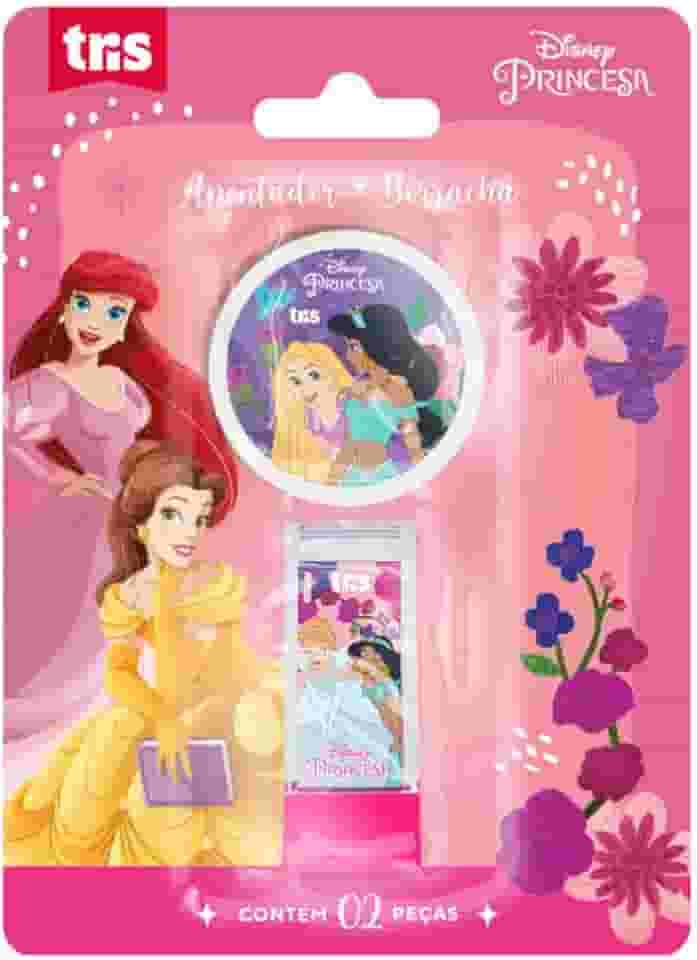 Apontador + Borracha Princesas 2 peças - Tris