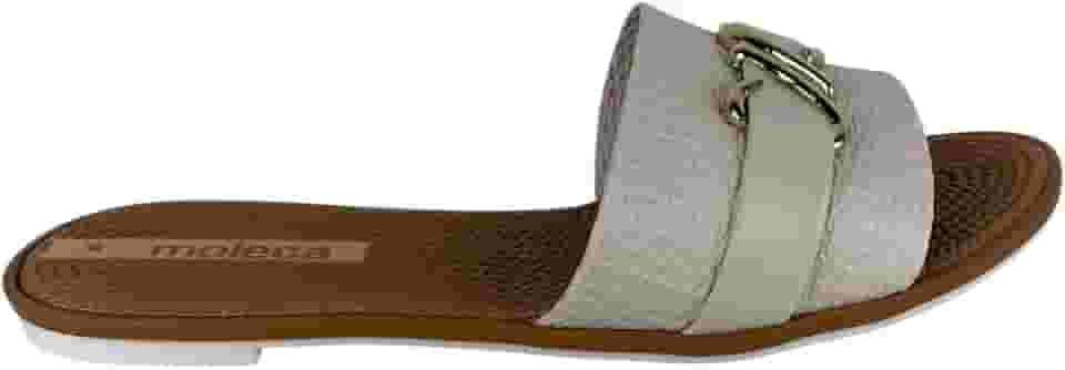 Rasteirinha Slide Feminina Moleca Tira Texturizada Enfeitada