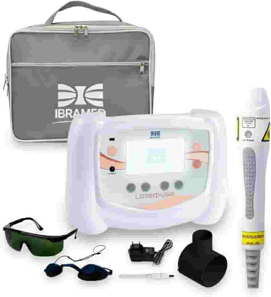 Kit completo Aparelho Laserpulse Portátil Ibramed com Probe P3 660nm e Bolsa Safira – Laserterapia Profissional