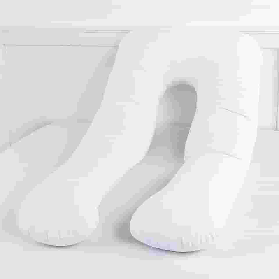 Travesseiro Para Grávida Gestante e Amamentação Repouso Anatômico 100% Algodão Macio Cor (BRANCA)