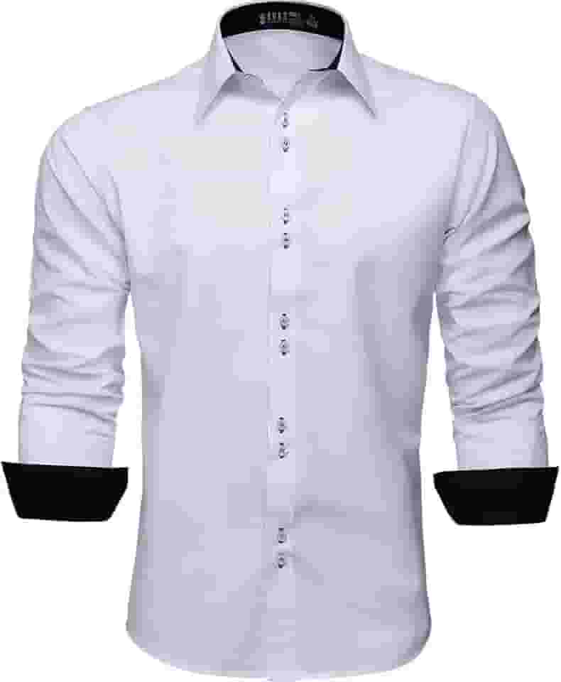 Camisa Social Masculina Manga Longa Slim Fácil Passar (GG, Branco)