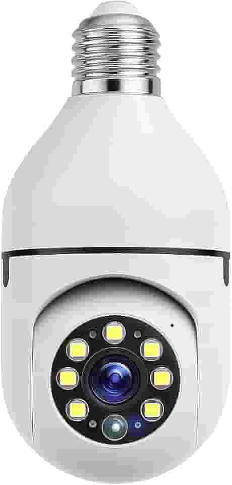 Câmera Lâmpada Wi-Fi 360° Espiã Visão Noturna Full HD Áudio Detecção de Movimento e Controle Via Celular