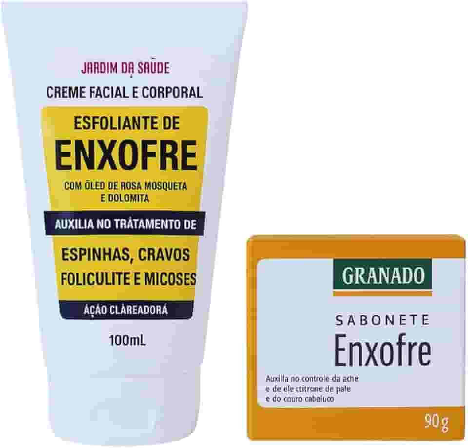 Creme Esfoliante e Sabonete de Enxofre – Limpeza Profunda e Controle da Acne