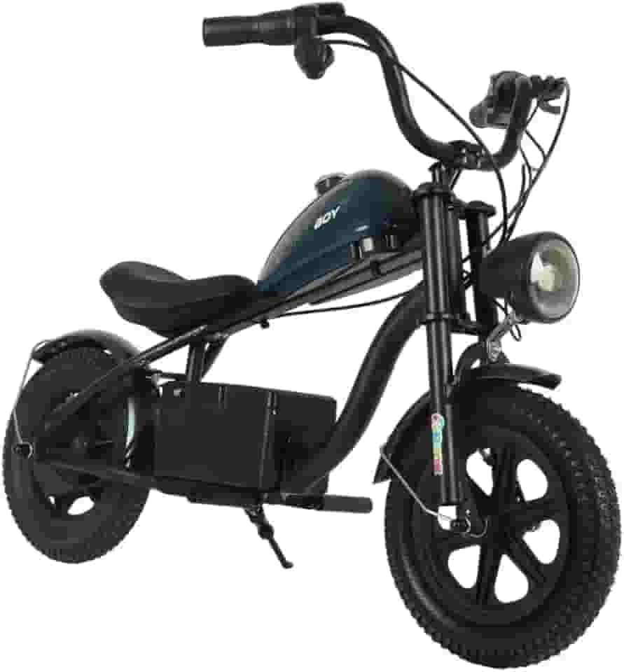 Bang Toys - Moto Elétrica Infantil Black Phantom 24V - com Suspensão, Pneus de Borracha, Luzes de LED, Sons, Entrada USB/MP3, Indicador de Bateria - Suporta até 50kg - Cor Azul Marinho