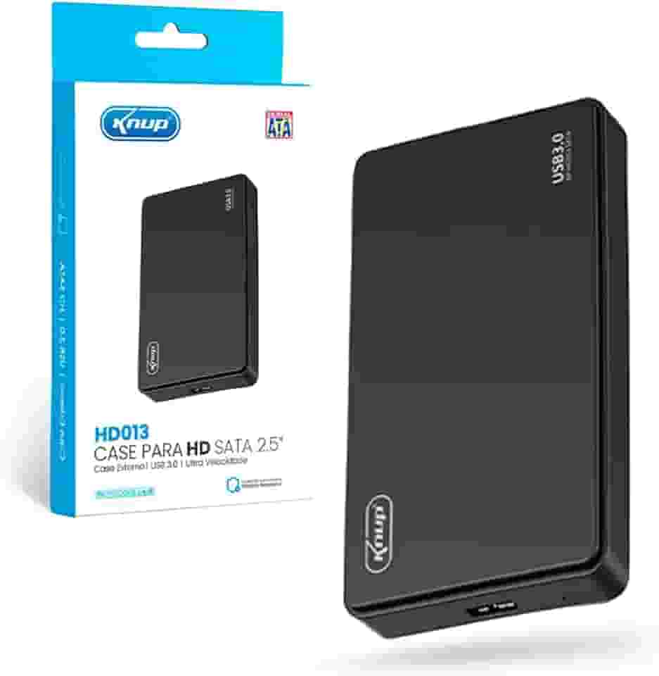 Case Gaveta HD Externo 2,5' Sata USB 3.0 Slim – Adaptador para HD/SSD Notebook e PC, Alta Velocidade de Transferência, Plug & Play