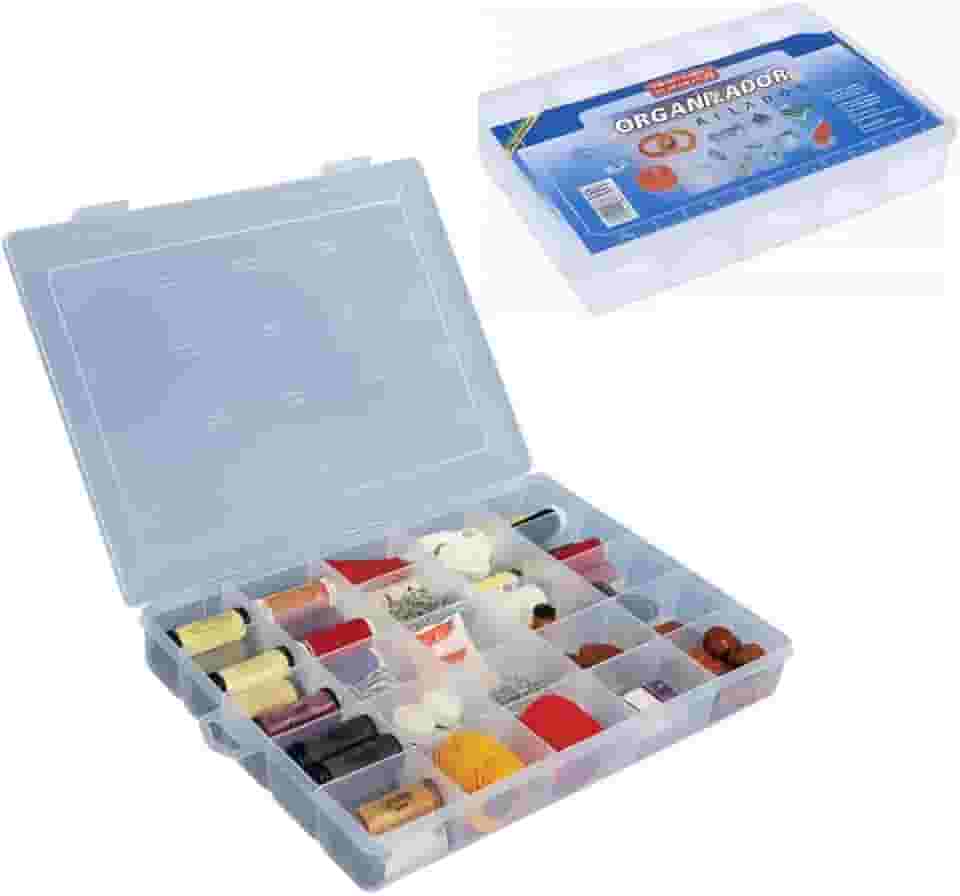 Caixa Organizadora Multiuso 25 Divisórias Fixas Estojo Transparente