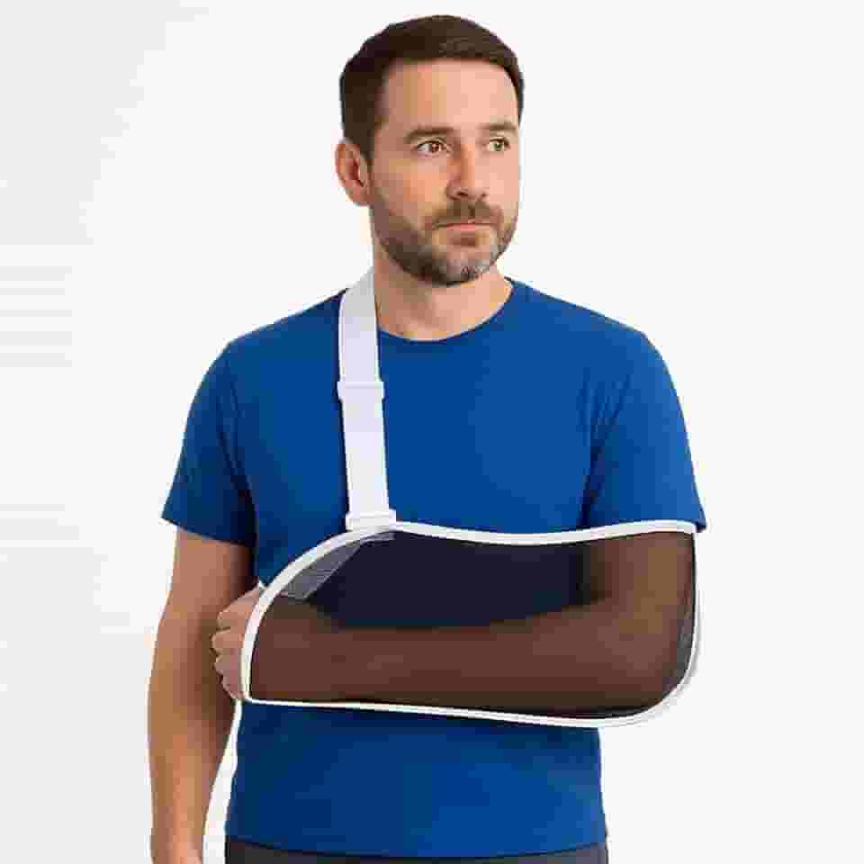 Tipoia Simples Bilateral Sling Arm para Braço Ombro Confortável Ajustável Apoio Polegar Ergonômico Tecido Respirável