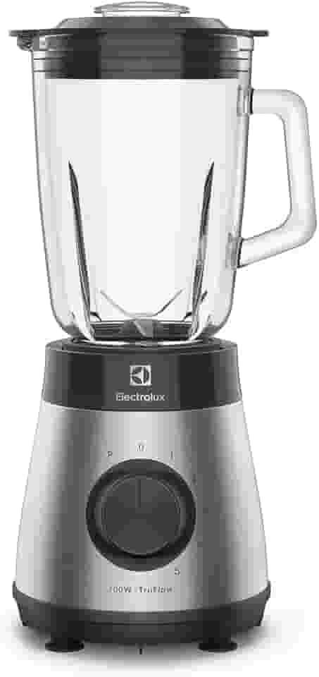 Liquidificador Electrolux inox jarra de vidro resistente capacidade 1,5L 5 velocidades função pulsar 700W EBS30 220v