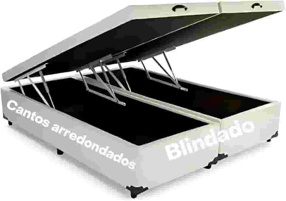 Cama Box Baú Bi-partida Queen 79 Blindado Super Reforçada (Courino Cinza)