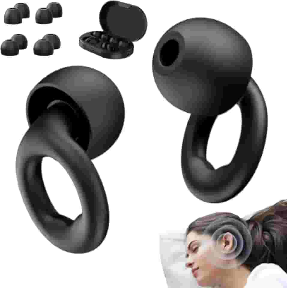 NWX Protetor Auricular para Dormir| Abafador de Ruídos em Silicone Confortável | Tampão de Ouvido Reutilizável Anti Ronco para Sono Profundo Protetor Auricular Antirruído (Preto, média)