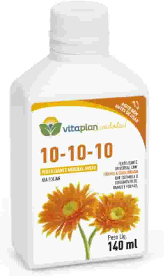 Fertilizante Adubo Mineral 10-10-10 140ml Concentrado Foliar Para Todas as Plantas Frutas e Flores