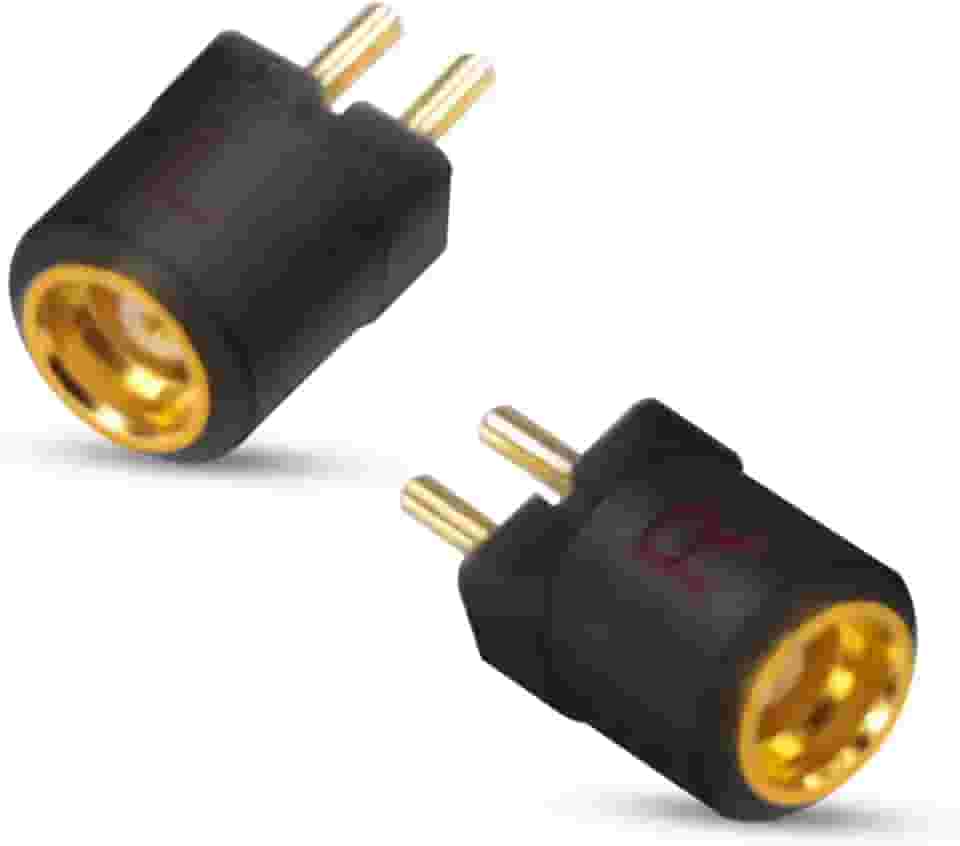 OKCSC Adaptador MMCX para 0,78/0,75 pinos duplos, funciona com KZ AS10, TRN V80, X6 UM3X W4R UM18 UE11 1964 IM2 Mini, conector preto