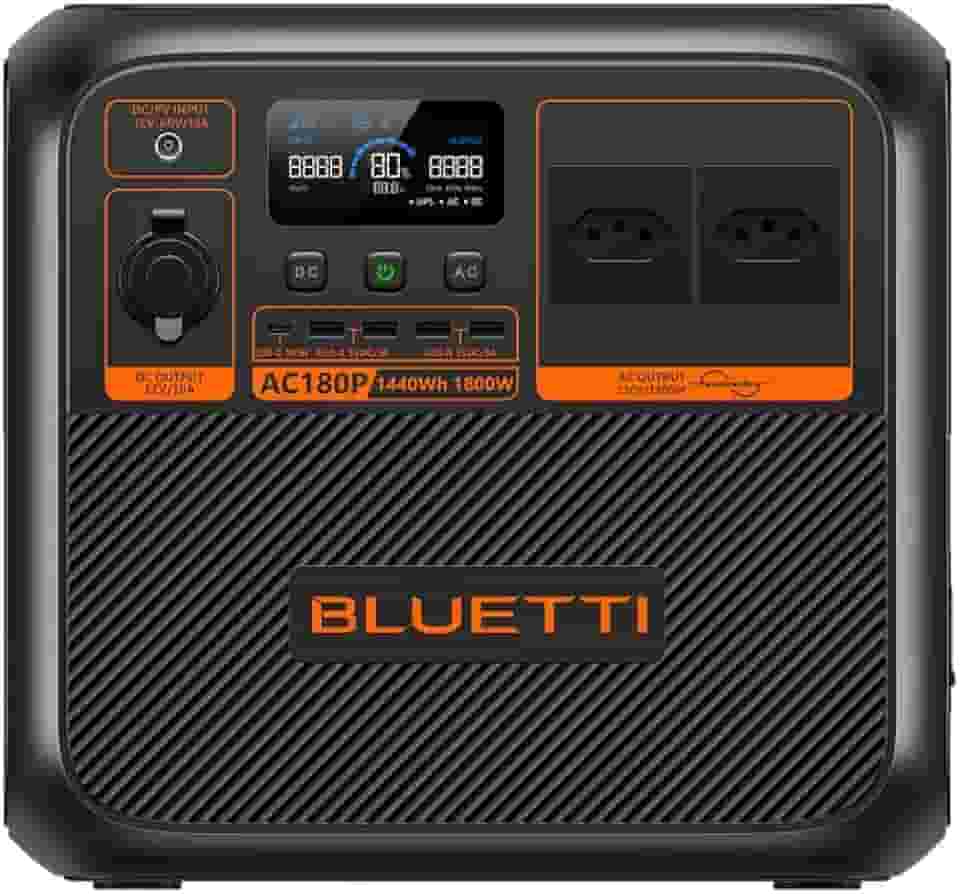 BLUETTI AC180P Estação de Energia Solar Portátil | 1.800 W 1.440 Wh (110V)